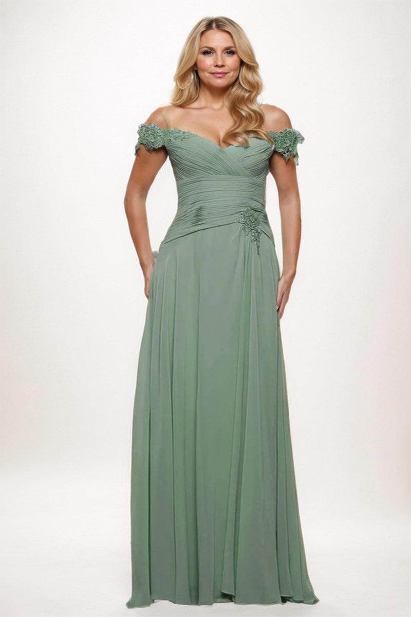 A-Line Maxi Chiffon Mother Dress CM0255 - COCOMELODY